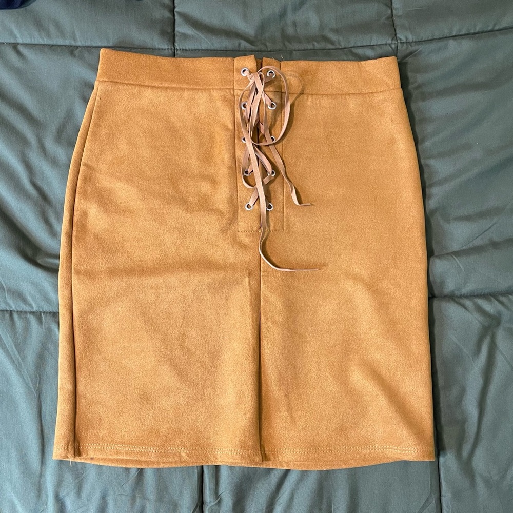 WINDSOR Mini skirt brown -Pleather miniskirt